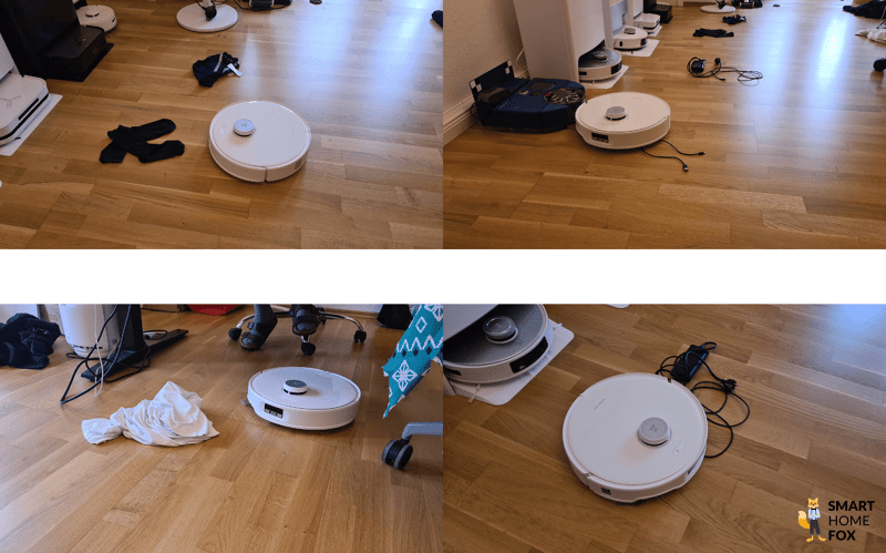 Der Roborock QRevo Curv ist beim Objekterkennungtest zu sehen.l